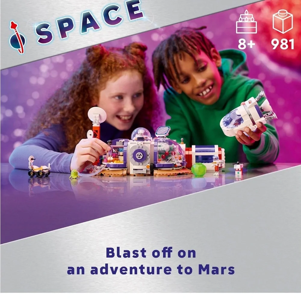 NIB Lego Mars Space Station Base & Rocket Building Set Purple and White #42605